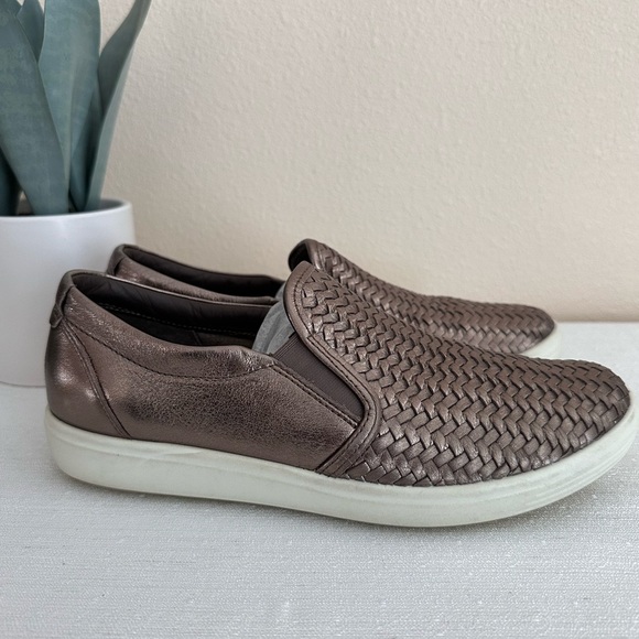ECCO Metallic Woven Leather Slip On Casual Sneakers Women’s EU40 US9-9.5 - Picture 5 of 14